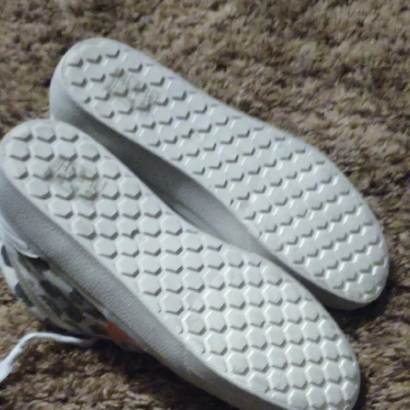 ShuShop White and Orange Leopard Print Sneakers - Picture 2 of 4